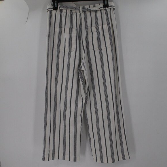 Marine Layer Pants Womens Small Wide Leg Tie Waist Striped Hemp Lyocell Blend - Picture 3 of 10